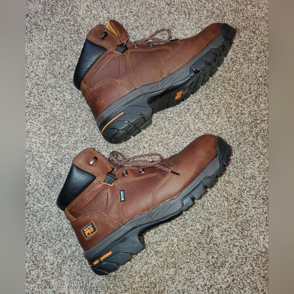 Timberland Pro Helix soft toe leather boots. Men's size 14.